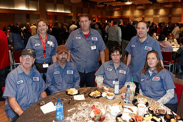 UNLV employees posing at holiday reception.