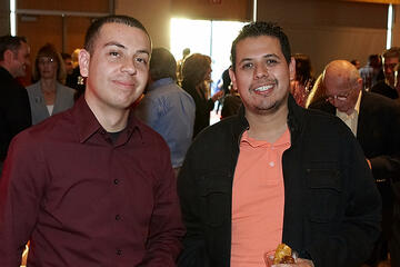 UNLV employees posing at holiday reception.