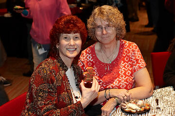 UNLV employees posing at holiday reception.