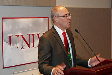 Neal Smatresk at holiday reception.