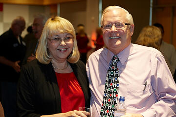 UNLV employees posing at holiday reception.