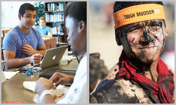 A before-and-after of Honors College student Andrew Garcia.