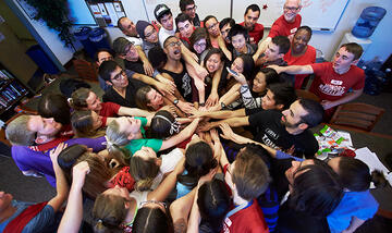 The team gives one last "Hoo-rah!" at the end of the last training session before the March 28 Tough Mudder event.