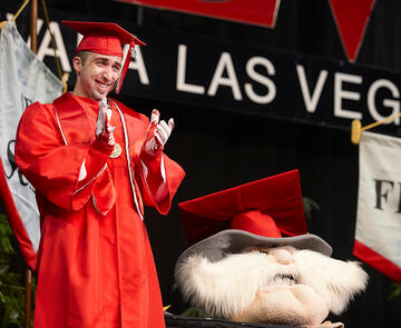 Jon Jersey Goldman, who spent six years as mascot "Hey Reb!", sheds the mask and graduates.