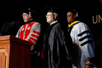 A speech given during commencement.
