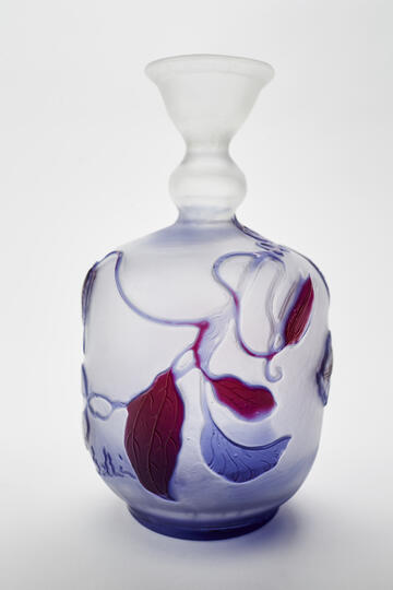 blue marble glass art vase