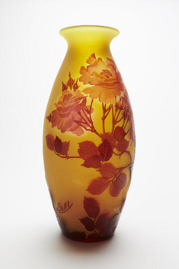 Cameo glass vase with overlay.