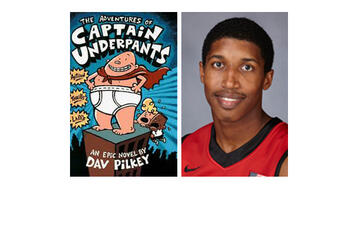 Justin Hawkins, graduate student in public administration and guard on men’s basketball team, Captain Underpants by Dave Pilkey: “It’s funny.”