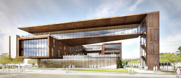This rendering shows a proposed design for a new building for the Lee Business School