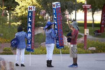 HIllary Clinton supporters on UNLV's campus.
