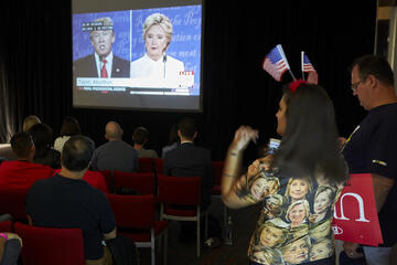 Freshman political science major Lynnette Haul at the&nbsp;Student Union's Presidential Debate watch event. (R. Marsh Starks/UNLV Photo Services)