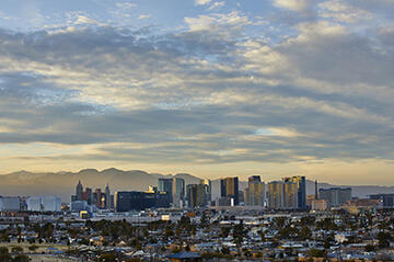 Clouds hang over the Las Vegas Strip
