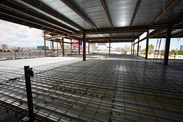 UNLV celebrated progress on&nbsp;a $72.5 million renovation and expansion of the Thomas & Mack Center with a topping off ceremony March 22. (R. Marsh Starks/UNLV Photo Services)