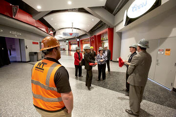 The inside of the Thomas & Mack has gotten a number of upgrades in the last year, including new flooring and&nbsp;seats as well as upgrades to the&nbsp;restrooms, the concession stands, and the sound, mechanical, electrical, and plumbing systems.&nbsp;(R. Marsh Starks/UNLV Photo Services)