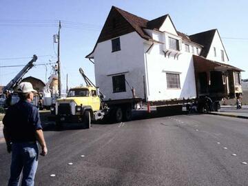 The Houssels' house was moved from 1012 S. 6th St. to the UNLV campus on Sunday, May 15, 1983.