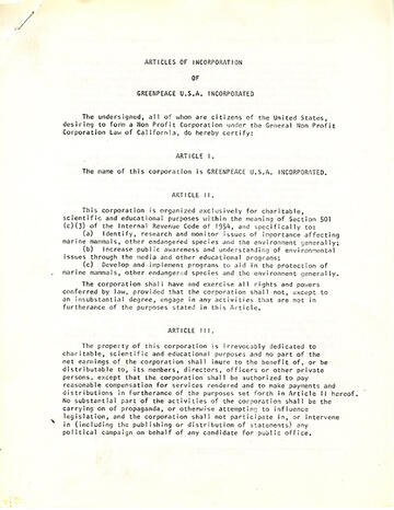 Articles of Incorporation