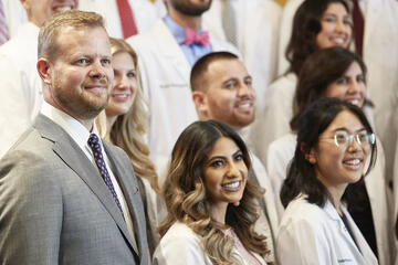 Dr. Neil Haycocks with medical students