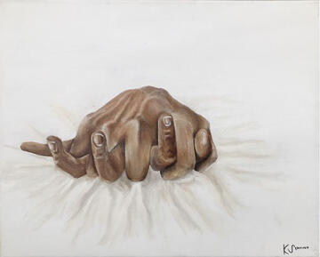 Illustration of two hands grasping each-other 