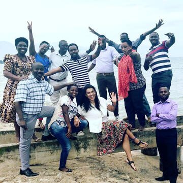 Jessica Murrey (center) works with young activists in countries around the world