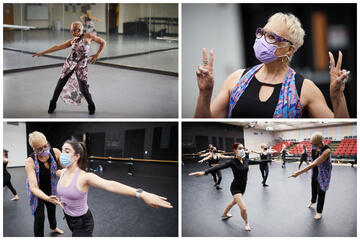 collage of dance class images