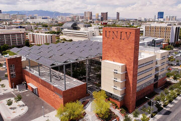 Aerial view of Greenspun Hall
