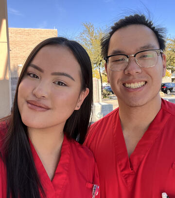 male and female nursing student