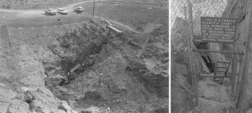 collage of archival photos of entrance to Devils Hole