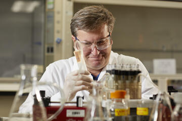 man working in chemistry lab