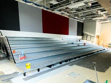 bleachers in room being constructed