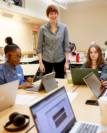 Professor Rebecca Rice teaches students how to navigate crisis communications.