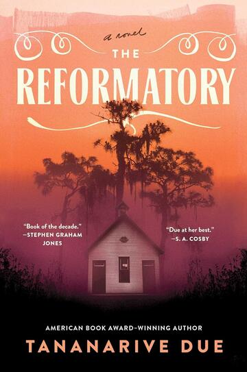 Book cover of the novel Reformatory that shows a looming tree behind a small white building