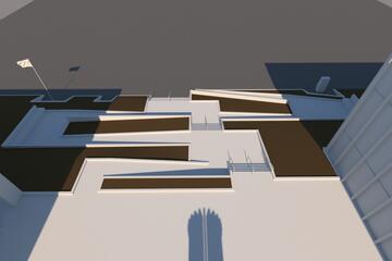 an overhead view of a rendering showing the pathway of the new ramp