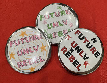 three buttons that say "Future UNLV Rebel" 