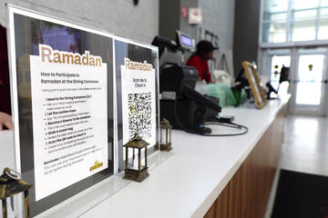 instructions on Ramadan dining options and menu