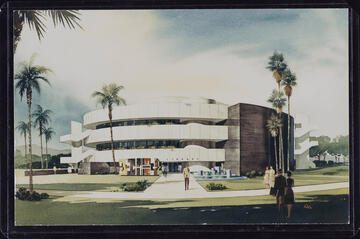 an architectural rendering of Lied Library