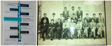 collage of group photo and polymath poster