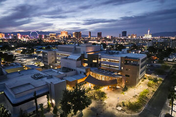 UNLV Science and Engineering Building at night