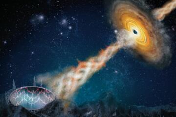 illustration of a microquasar in outer space