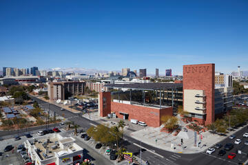 View of UNLV campus with the Strip in background