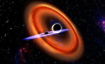 Artist depiction of cosmic black hole merger