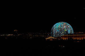 Las Vegas Sphere at night time