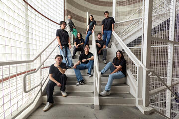 cybersecurity team members on stairway