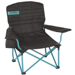A folding camp chair
