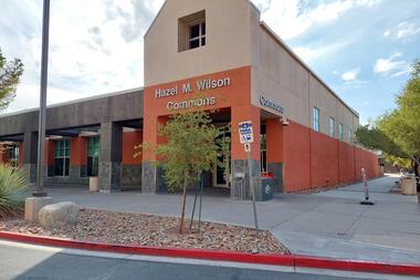 Dining Commons with signage in front