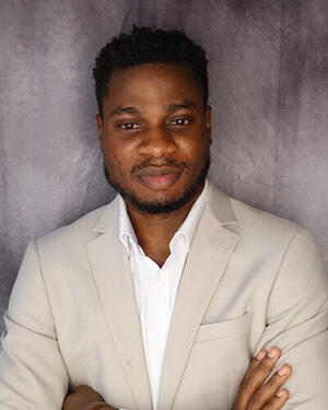 A closeup portrait of Aderemi Gbadamosi