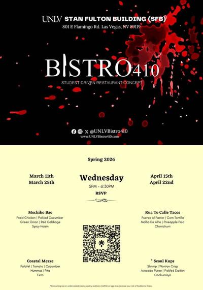 Bistro410 Schedule and Menu