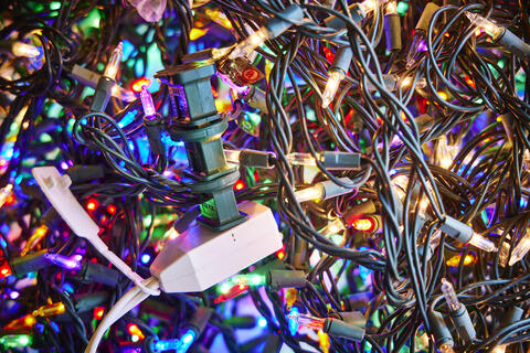 strings of holiday lights