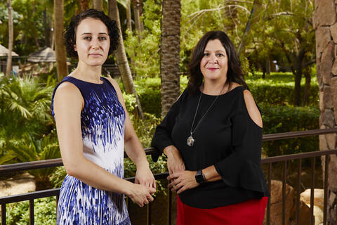 two women at resort property