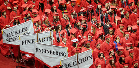 Crowd of Commencement graduates