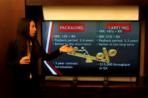 Student presents her project